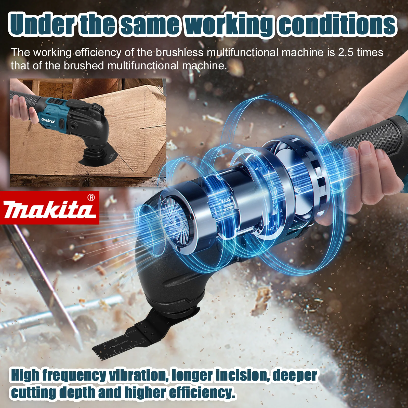 Makita 18V Brushless Quick release Oscillating tool Multi functional tool Renovator Electric trimmer Compatible for MAKITA 18V