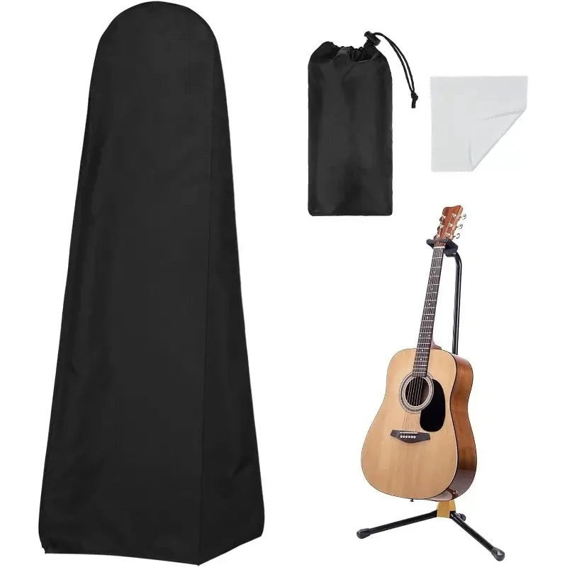 Black guitar dust cover, waterproof and UV-resistant Oxford fabric, protects storage for electric guitars and bass guitars