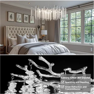 Kristall langer Küchentisch, Esszimmer, Schlafzimmer, goldener Kristallzweig, Hängsbeleuchtung 10 Hauptverkaufsfabrik von Kristallleuchter - №6