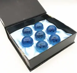Orange Blue Crystal Glass Ball Stars Anime Collectibles Gift Box Set of 7Pcs 43mm/35mm in Diameter for Home Decorations