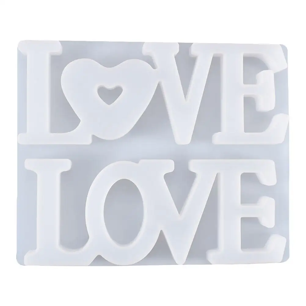 Love Silicone Mold White Crystal Epoxy Hanging Tags Cake Mould Eco Friendly Tear Resistant Craft Decorative Creative