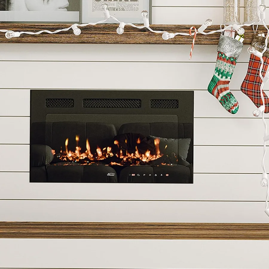 Camino elettrico da 30 pollici Luoghi per caminetti Inserti per caminetti elettrici Riscaldatore per camino elettrico Decorazione per camino Riscaldatore per camino con