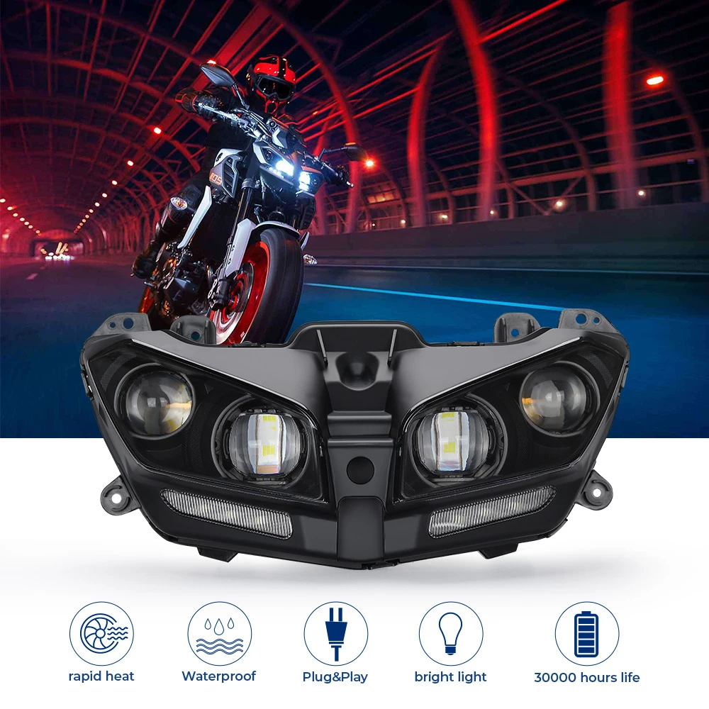 Motorcycle Lights Headlight For YAMAHA MT09 MT 09 MT-09 2017 2018 2019 2020 Waterproof Motorcycle LED Lamp DRL 110W Bright New