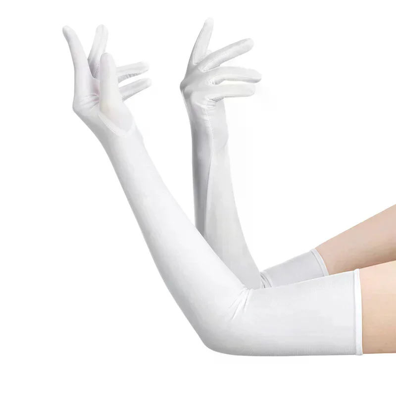 

High Elastic Spandex Sun Protection Gloves Slim Fit Black Gloves For Wedding Party Nightclub Stage Performance Daily Outdoor Use