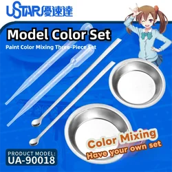 USTAR Painting Tool Set 2 Stir Sticks 2 Palettes 2 Pipettes for Gundam Model Paint Mixing Color Blending Airbrushing Accessories