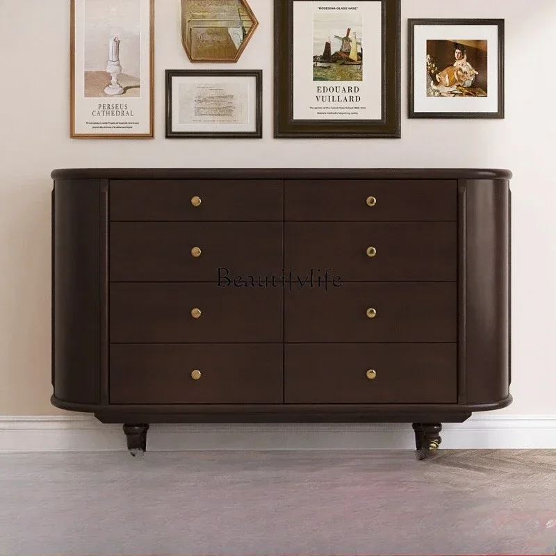 

56 French Style Solid Wood Bedroom Storage Chest American Style Simple Cabinet