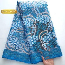 SJD LACE Nigerian French Mesh Milk Silk Lace Fabric 2025 New Arrivals African Net Lace for Nigerian Bridal Wedding Dresses Sew
