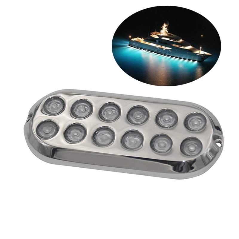 

120W LED Underwater Boat Light RGBW 316L Stainless Steel Yacht Lamp Marine Use Swimming Pool Båtljus, Yachtljus