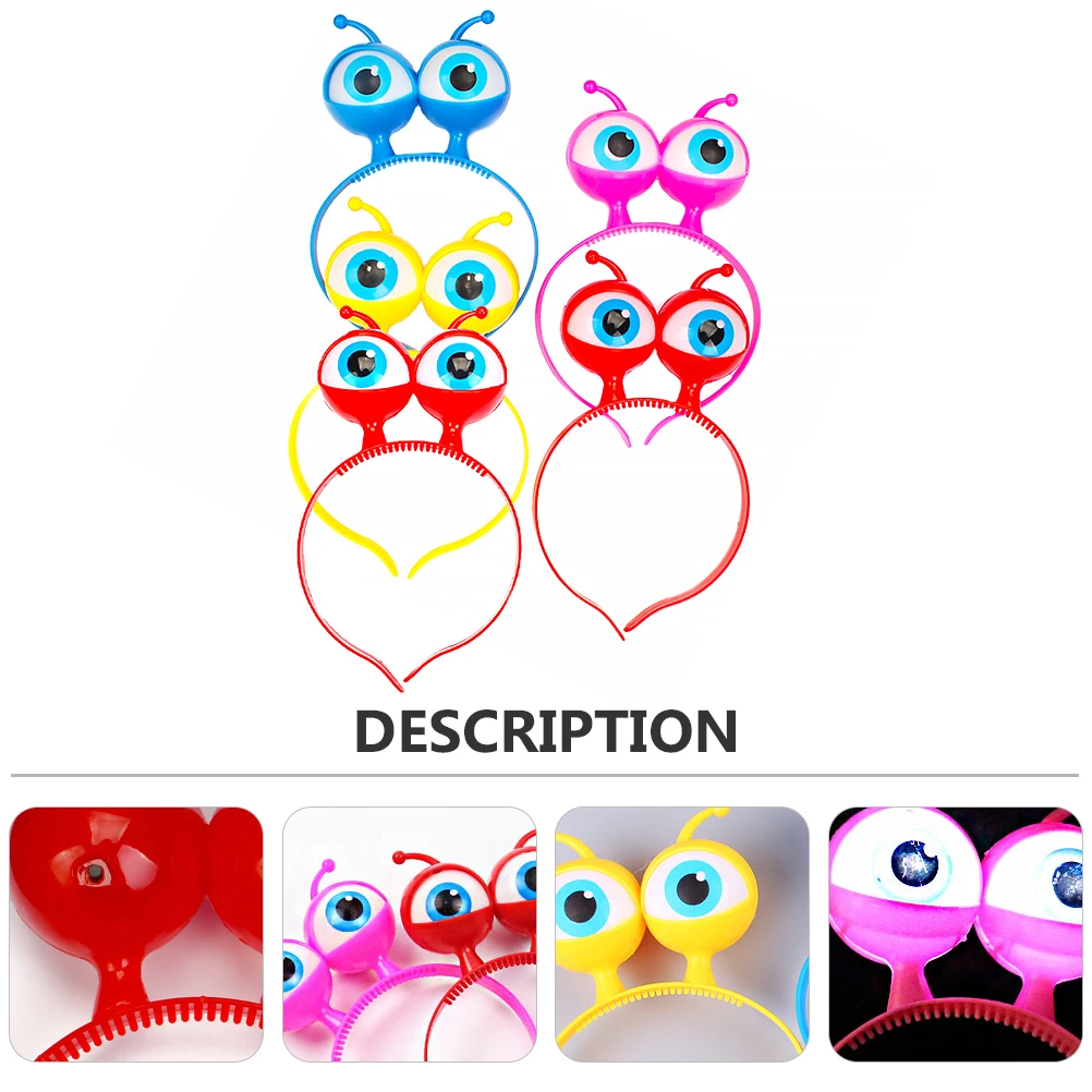 

5pcs Glow LED Halloween Headband Eyeball Shape Party Hair Accessories for Night Costume Festival Supplies Styling Tool