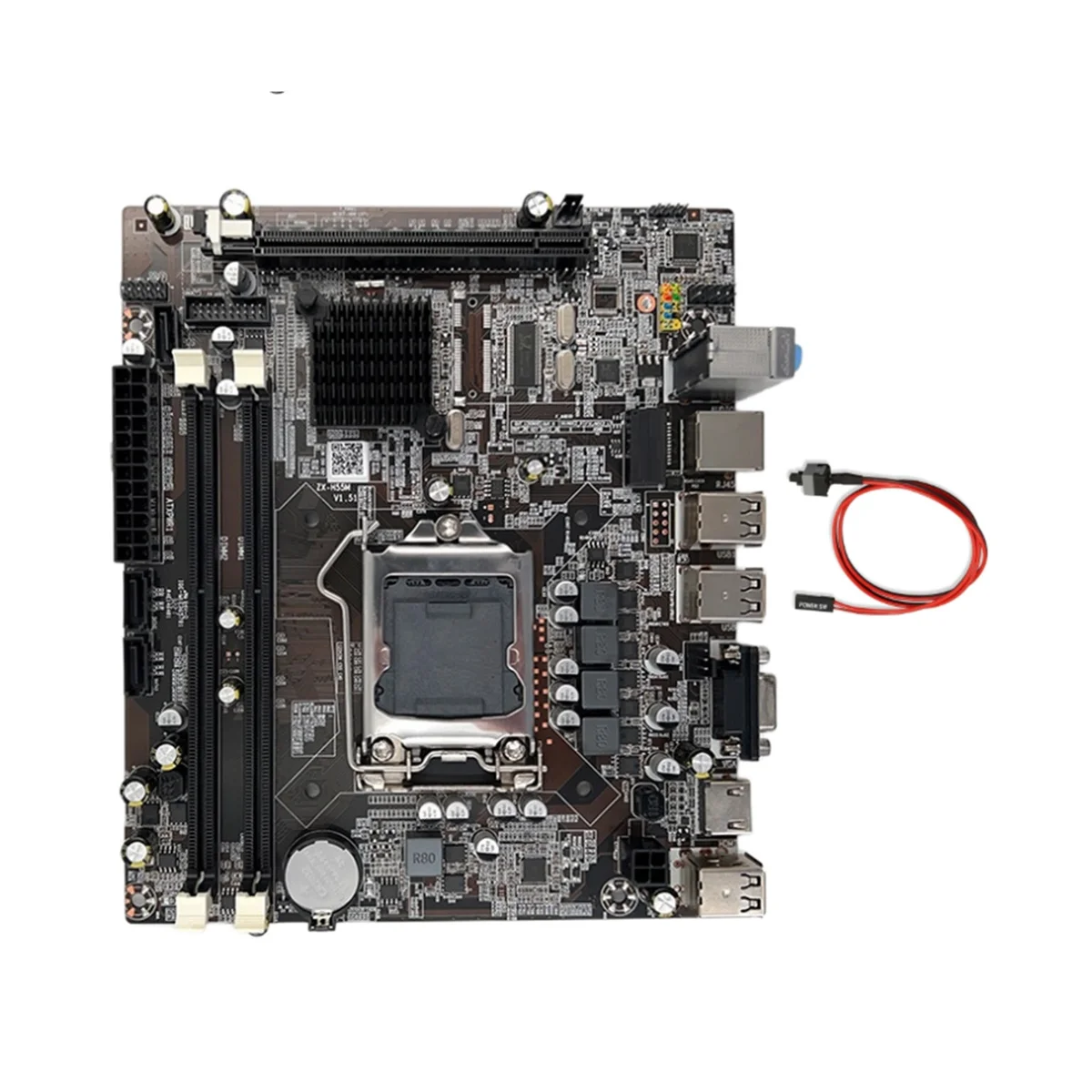 

Материнская плата H55 LGA1156 с поддержкой I3 530 I5 760, процессор DDR3, память, материнская плата для настольного компьютера с кабелем переключения