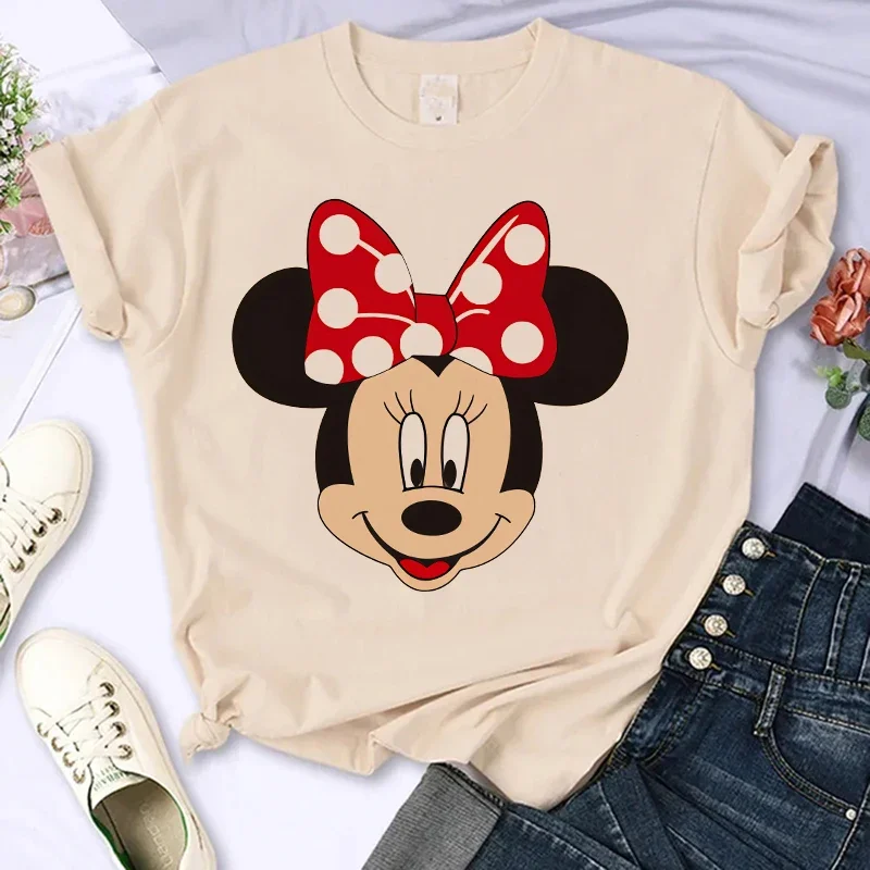 Cute T Shirt Minnie Children T-shirt Kawaii Disney Tshirt Mickey Mouse Anime Cartoons Casual Vintage Clothes Women Top Tee