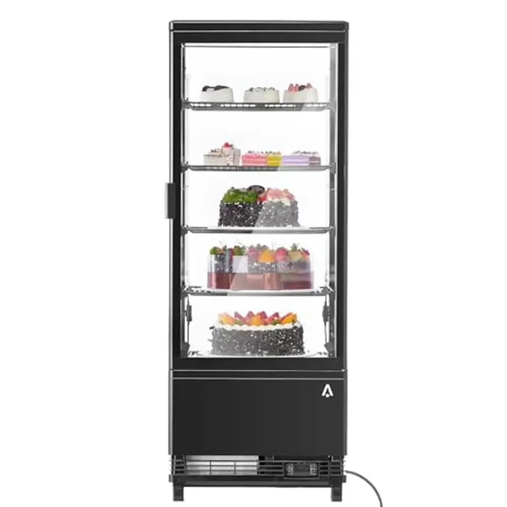 Commercial Refrigerated Display Case LED Lighting Frost-Free Triple Seal 3.5 Cu.Ft Countertop Flexible Storage User-Friendly