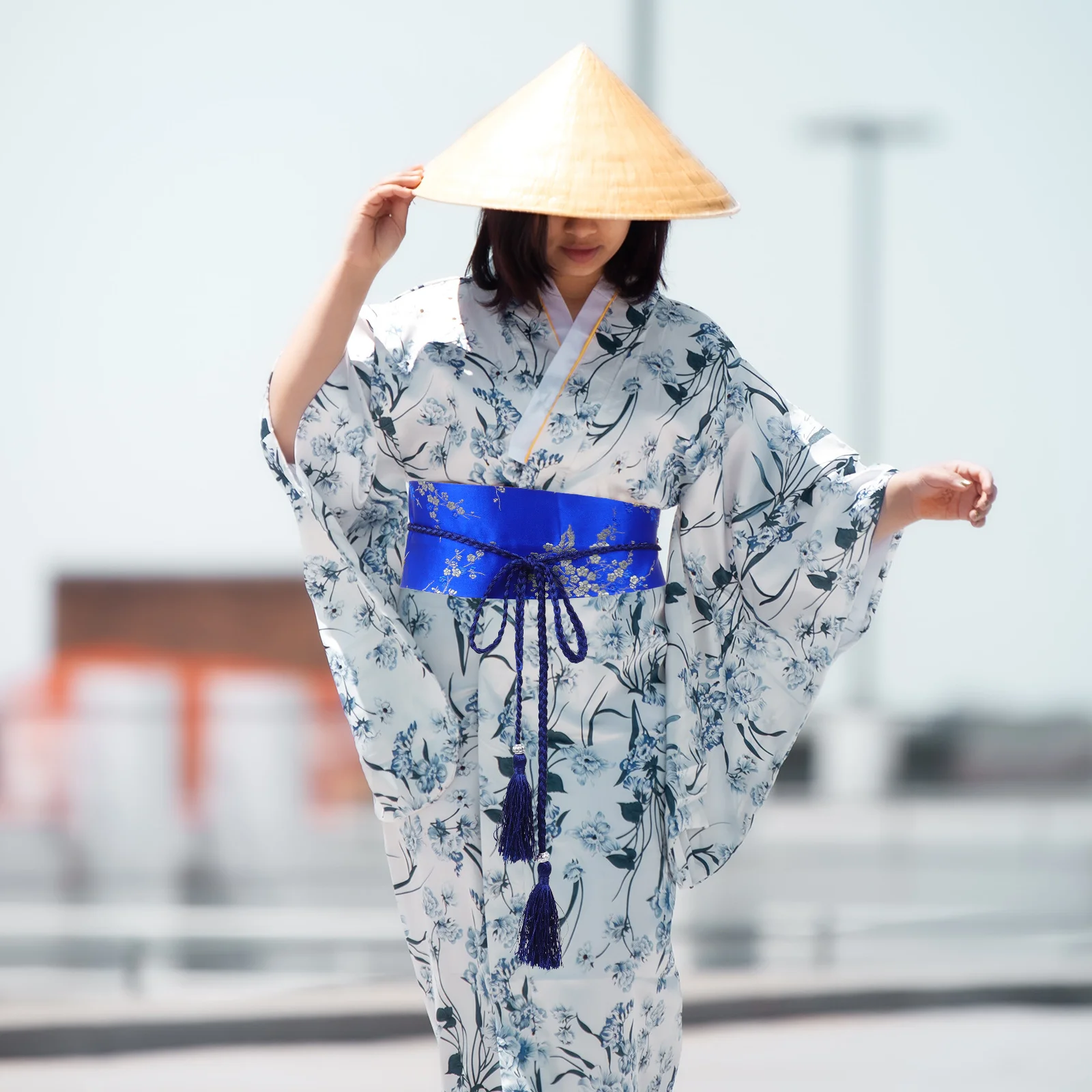 حزام خصر على الطراز العرقي حزام كيمونو ياباني لحزام الخصر على الطراز العرقي للنساء من القماش ملحقات تشكيل الجسم حزام أنيق