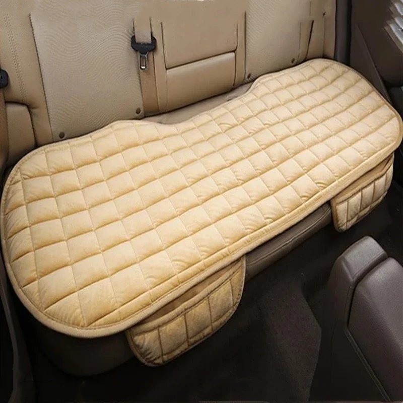 Universal Car Rear Seat Cushion Soft Plush Plaid Thickened Warm Pad for Car, SUV, and Truck Protectors Anti Scratch Pad