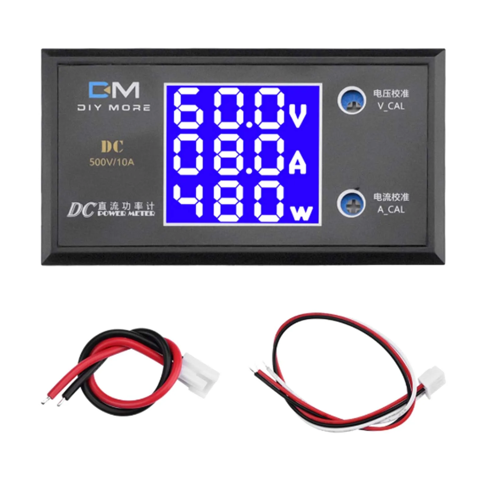 

DC0-500V 10A Range HD LCD Screen Digital Display 3-digit High-precision Voltage and Current Power Meter