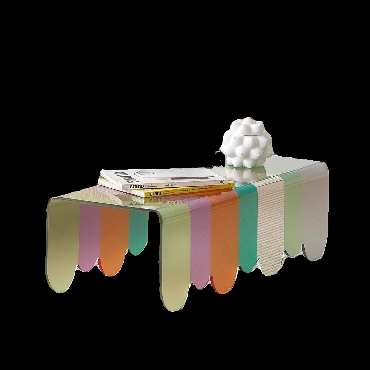 A Creative rectangular coffee table small apartment Nordic acrylic home designer color transparent creative living room