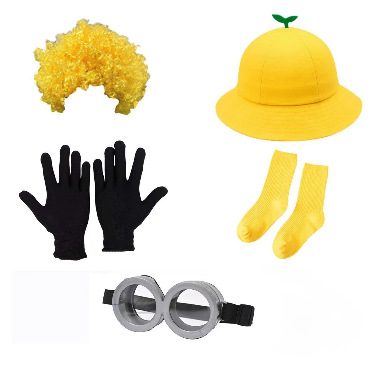 

Желтый парик с большими очками, реквизит для косплея, аксессуары для костюмов на Хэллоуин, модные парные аксессуары для родителей и детей