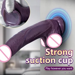 Big Long Dildo Realistic Dick Strapon Penis Soft Suction Cup Black Vagina Masturbator Panties Anal Sex Toy For Wome