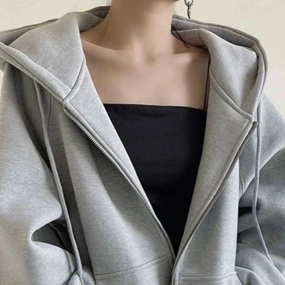 Lightweight Women Coat Stylish Hooded Sport Jacket with Drawstring Pockets for Women Wear Coat with Elastic Cuff Hem Autumn