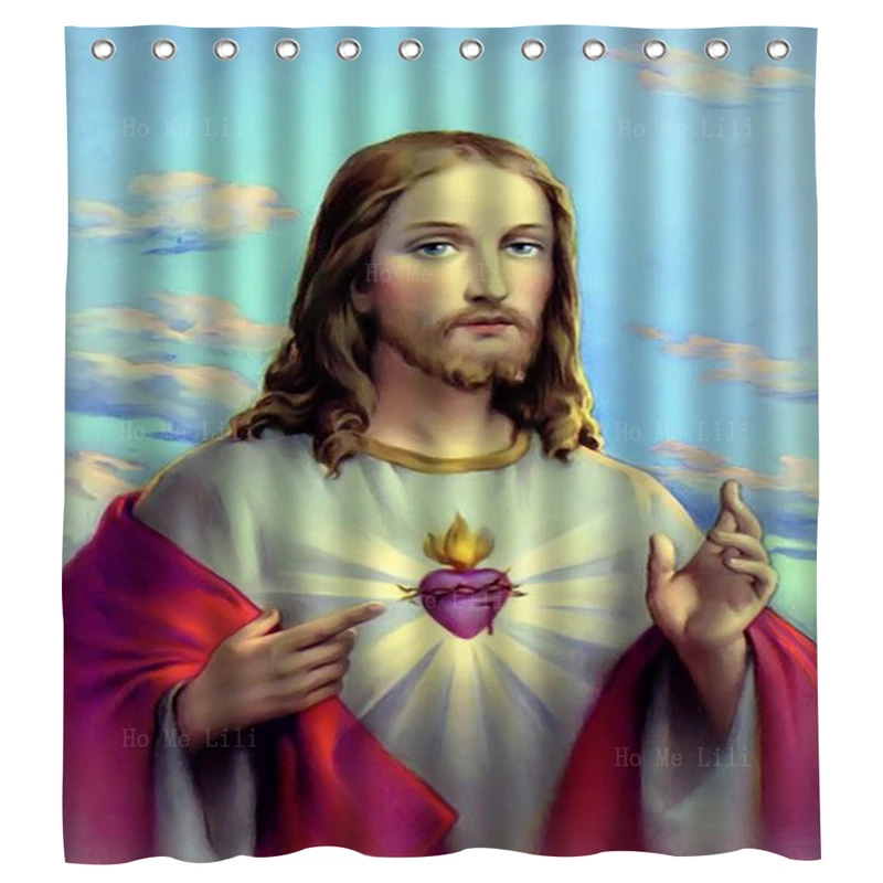 Jesus Sacred Heart The Feast Of Christ Oratory Our Savior Religious Waterproof Shower Curtain By Ho Me Lili With Hooks