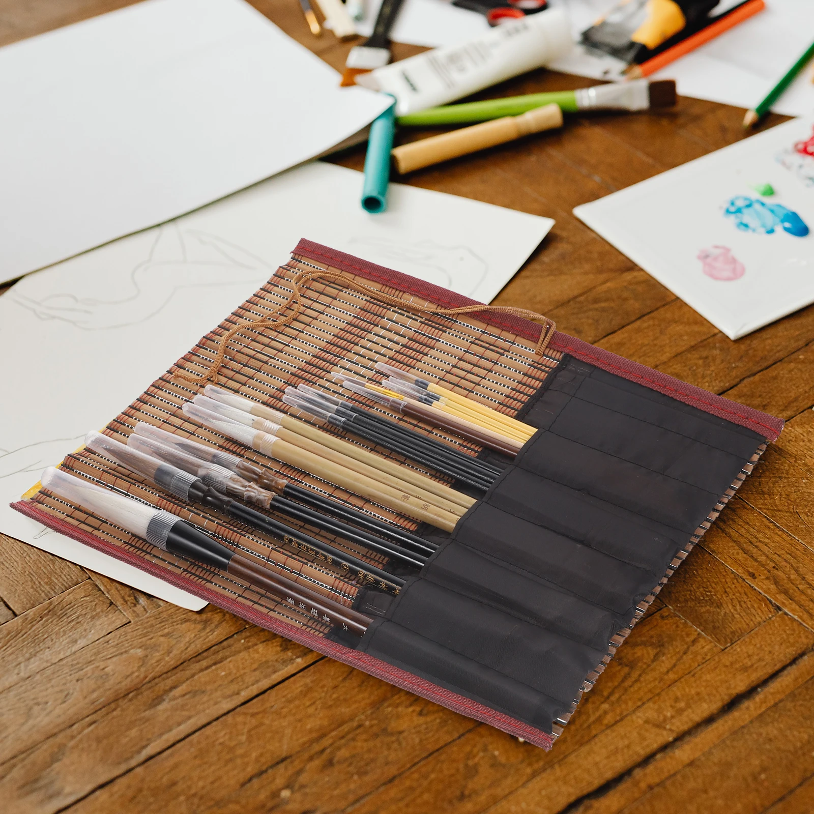 1 Set Of Chinese Calligraphy Brush Set Fine Tip Traditional Painting Writing Tool For Artistic Creation Lightweight Portable