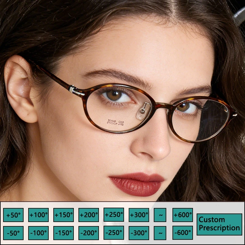 Monture de lunettes ultra légère pour femmes, lunettes de lecture, monture en plastique et acier, lunettes de myopie, lunettes de prescription ovales