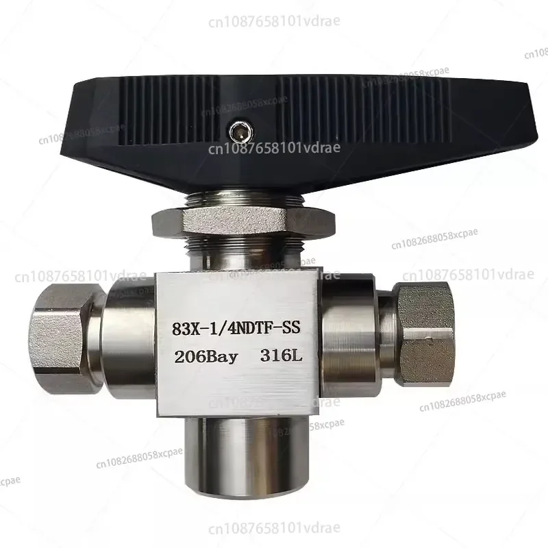 83X-1/4NDTF-SS High Pressure Valve 304 Stainless Steel Tee 3 Ways Ball Valve for Gas Filling Station