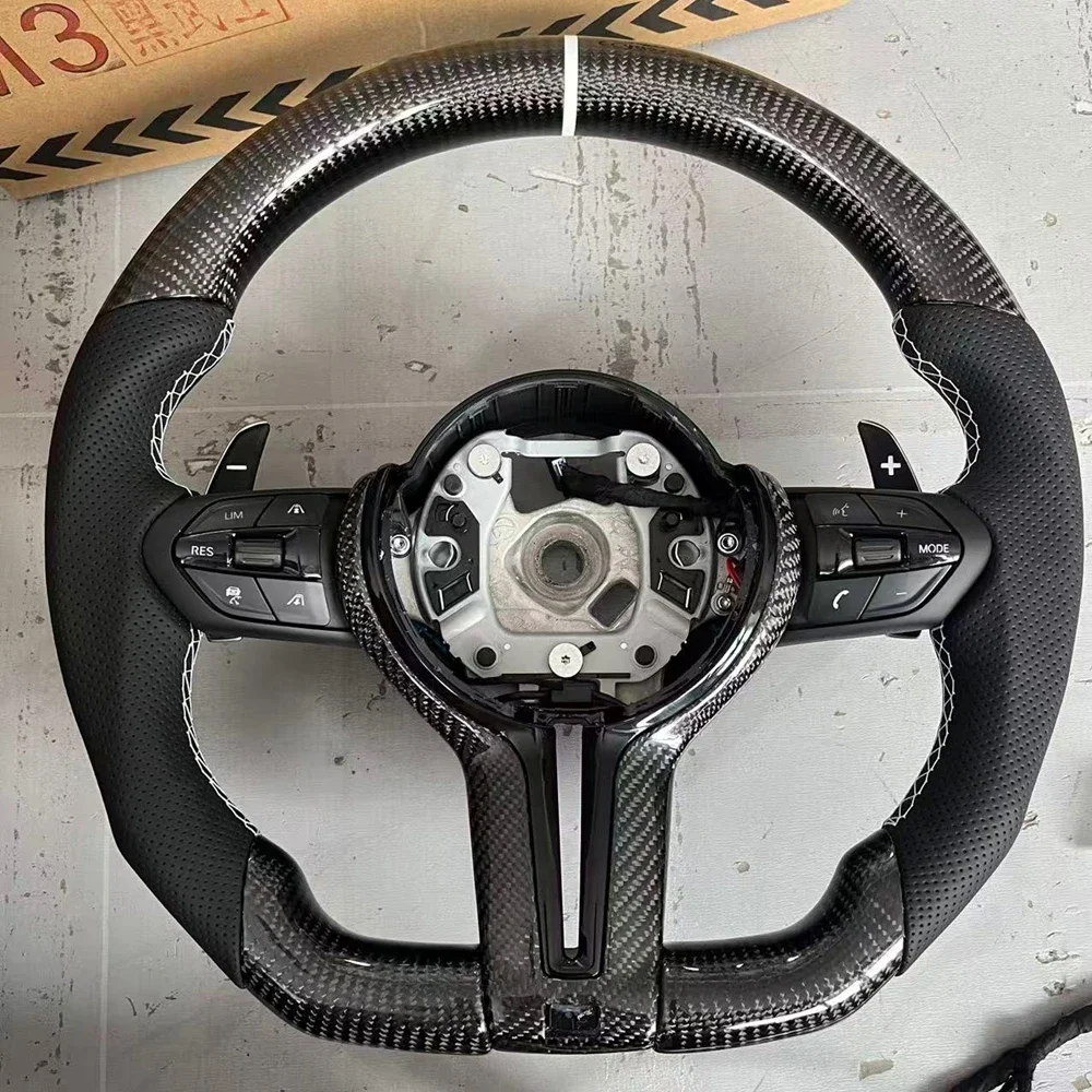 Custom Steering Wheel Carbon Fiber M Sport For BMW F01 F10 F11 F15 F16 F20 F22 F30 F32 F33 F34 F36 F48 F82 M3 M4 E90 E70