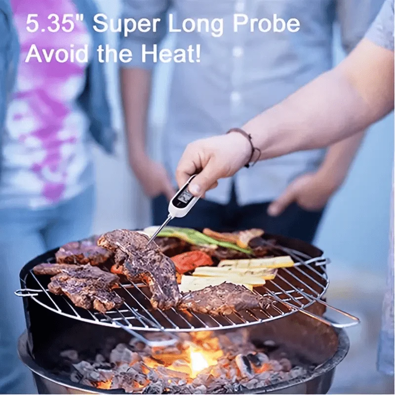 Food Thermometer Digital Real-Time Reading Meat And Beverage Thermometer With LCD Display And Probe Electronic Kitchen Thermomet