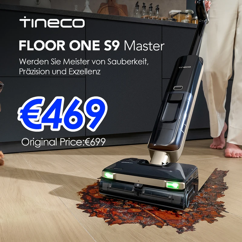 Tineco Floor ONE S9 Master Wet Dry — lava con acqua calda a 52°C