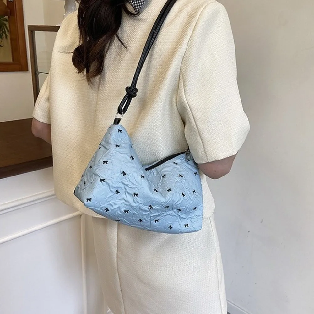 

Trendy Korean Style Bowknot Shoulder Bag Versatile Leisure Underarm Handbag Lightweight Sweet Women's Armpit Bag Daily