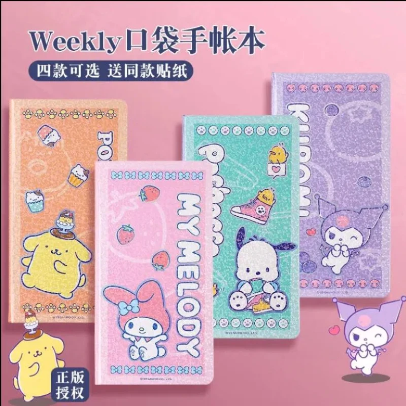 Sanrio Kuromi Cinnamoroll MyMelody Kawaii Series Cartoon Cute Pocket Book A7 Handbook Bookkeeping Notebook Student Stationery