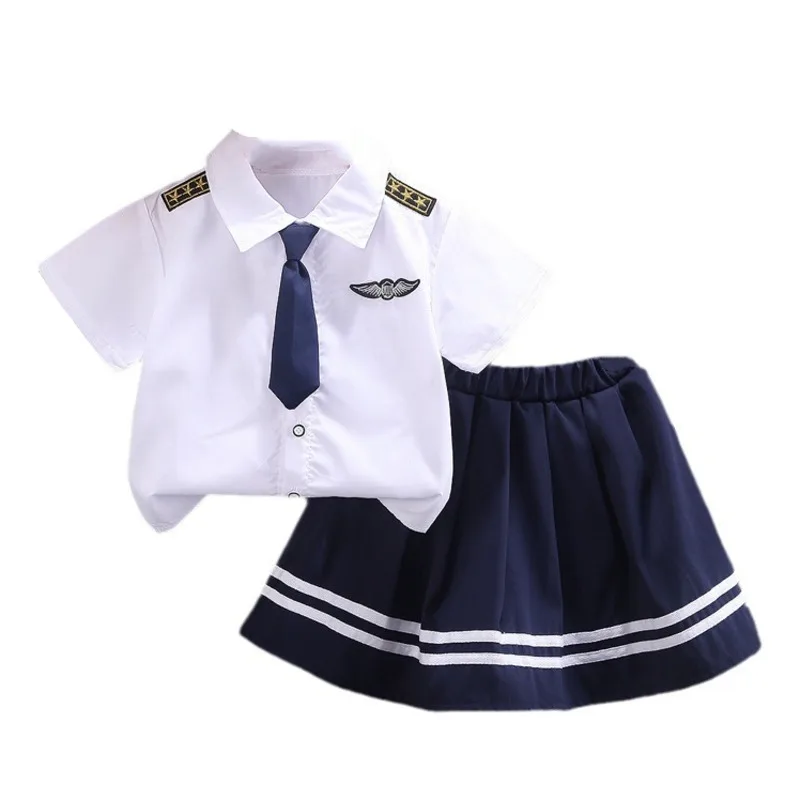 

New Summer Fashion Baby Clothes Suit Children Girls Casual Short Sleeved Shirt Skirt 2Pcs/Sets Toddler Costume Kids Sportswear