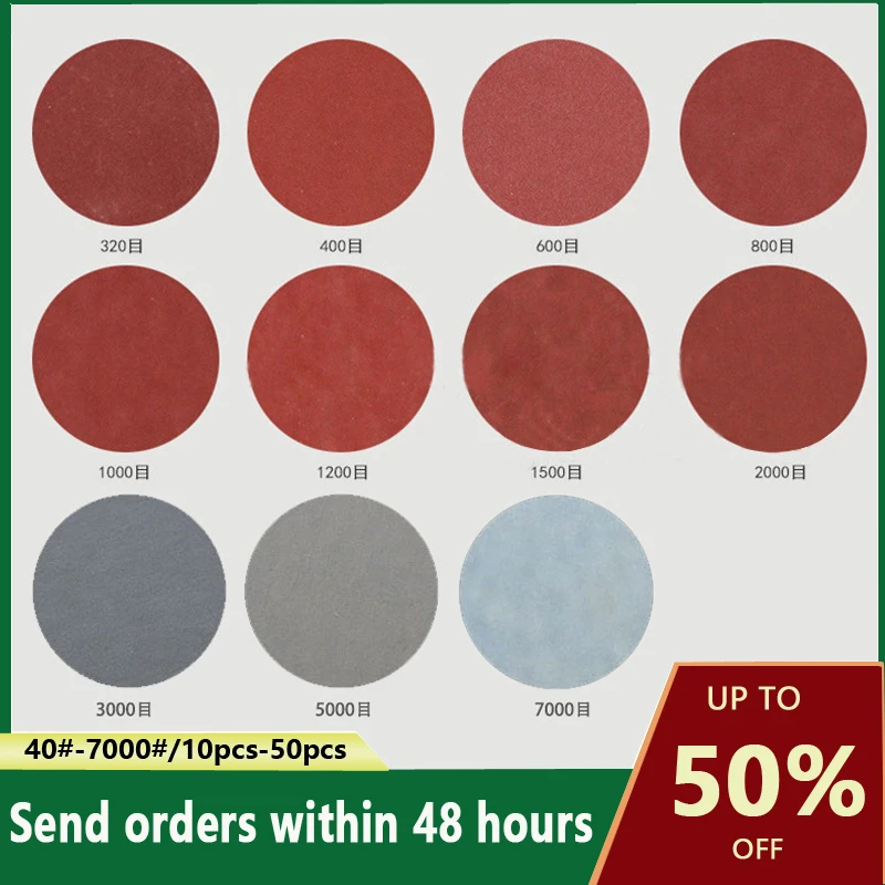 

125mm 5"/5inch Sanding Discs Sandpaper Pads Set Hook & loop Abrasive sander paper for polishing tools 40/60/3000/5000/7000 Grit