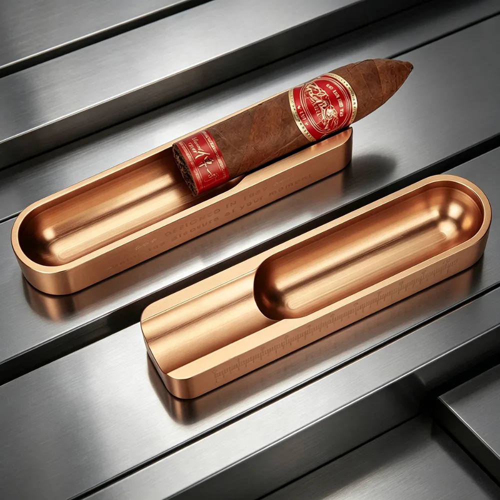 1 Piece, Metal Cigar Ashtray, Portable Cigar Stand, Men's Fashion Cigar Accessories, Office Ashtray, Home Ashtray