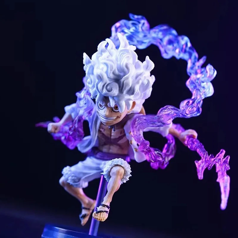 One Piece Luffy Gear 5 Action Figure Sun God Nika Statue10cm Mini Anime Figurine Pvc Model Doll Collection Toy Gift Kids