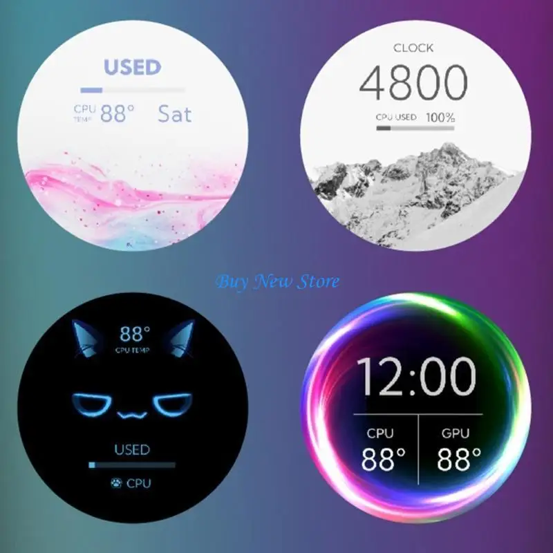 

20CE 2.1Inch Round IPS USB Water Cooler Screen LCD Display for CPU GPU HDD Monitoring