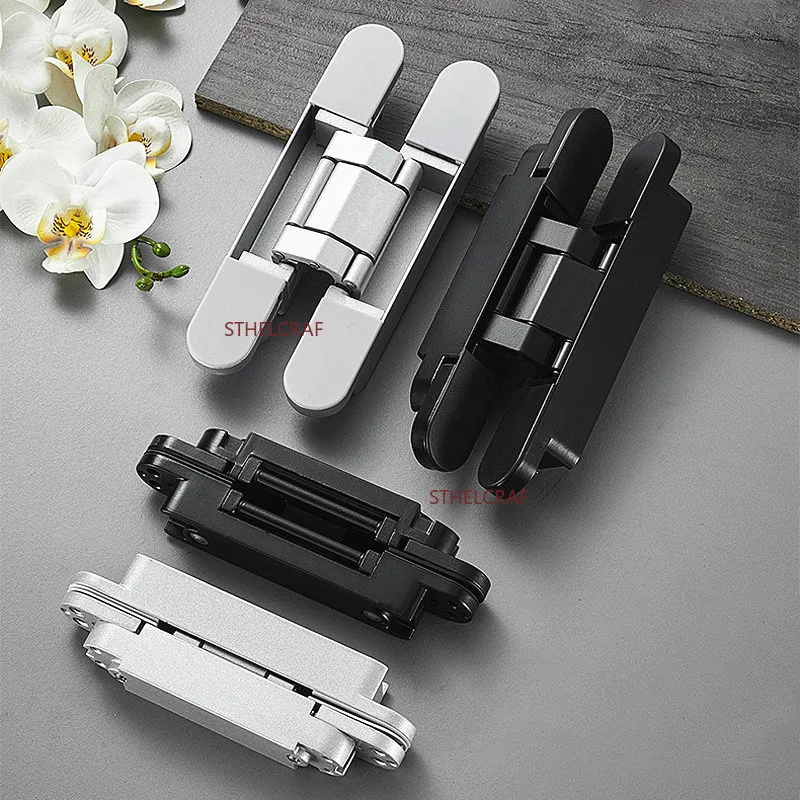 1PC Heavy-duty Hidden Door Hinges Adjustable Wooden Door Hinges Durable and Reliable Zinc Alloy Hinges Furniture Hardware