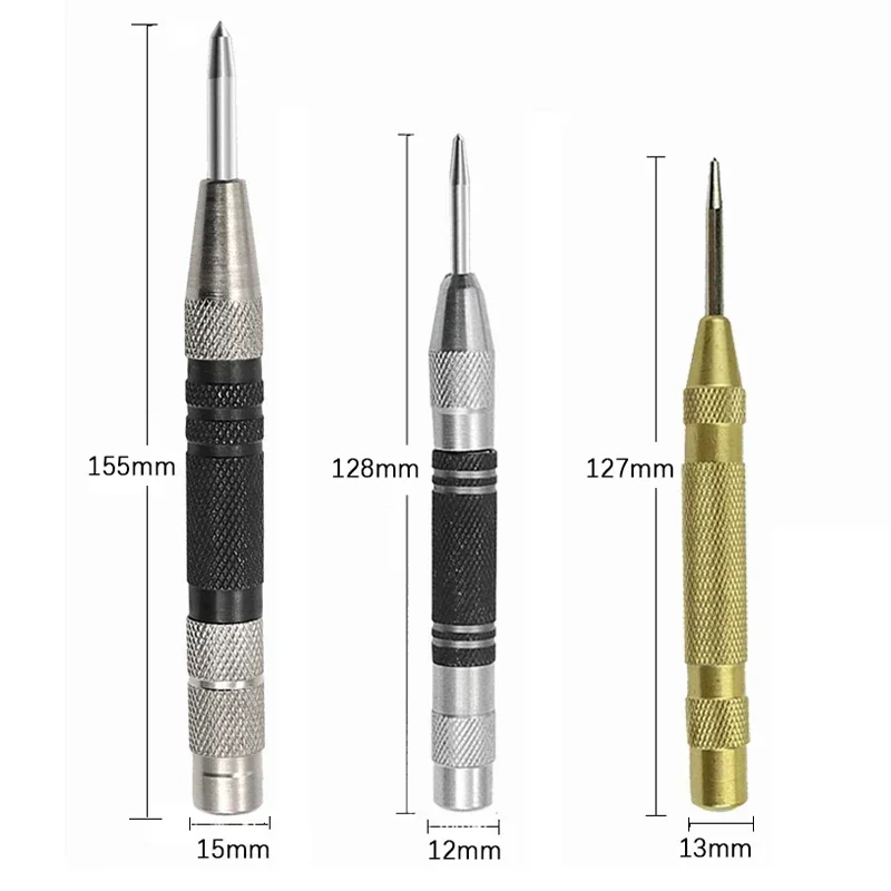 Automatic Center Punch Locator Window Breaker Woodworking Punch Metal Drill Tool Automatic Punch Hand Tools for Glass Metal Wood