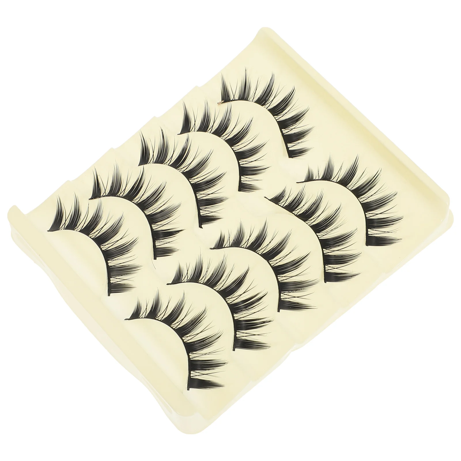 10 pçs 5 pares cílios aparência natural alongamento acessórios de maquiagem espessamento volume acessórios de maquiagem para mulher