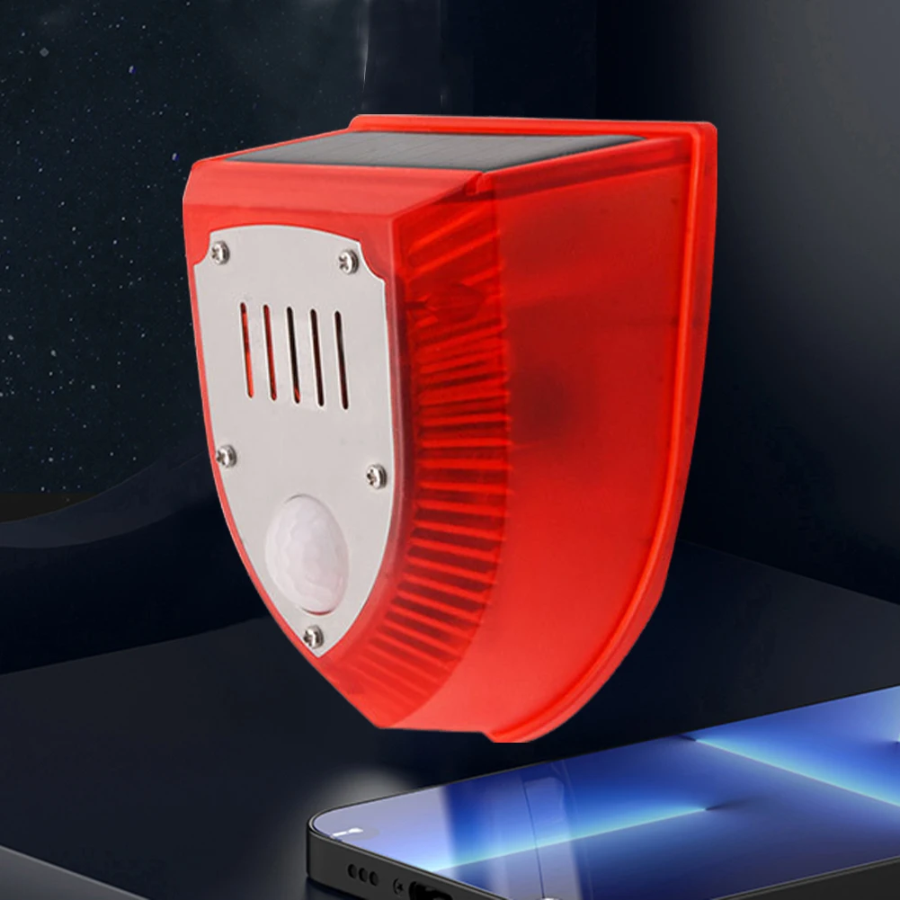 

Solar Security Alarm Lights with Motion Sensor Waterproof Gunshot Sounds & Dog Barking Sound & Strobe Light for Farm Barn Yard