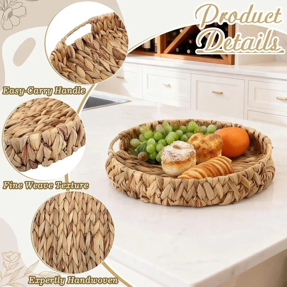 Lot de 6 12 sets de table tissés en queue de chat de ferme avec support de panier en rotin, parfaits pour l'automne, la fête, le Thanksgiving, la salle à manger de Noël