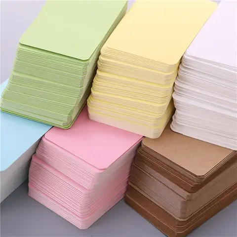 100/50/20PCS Color Kraft Paper Card Retro Double Sided Word Card DIY Postcard Gift Greeting Invitation Card Note Message Card