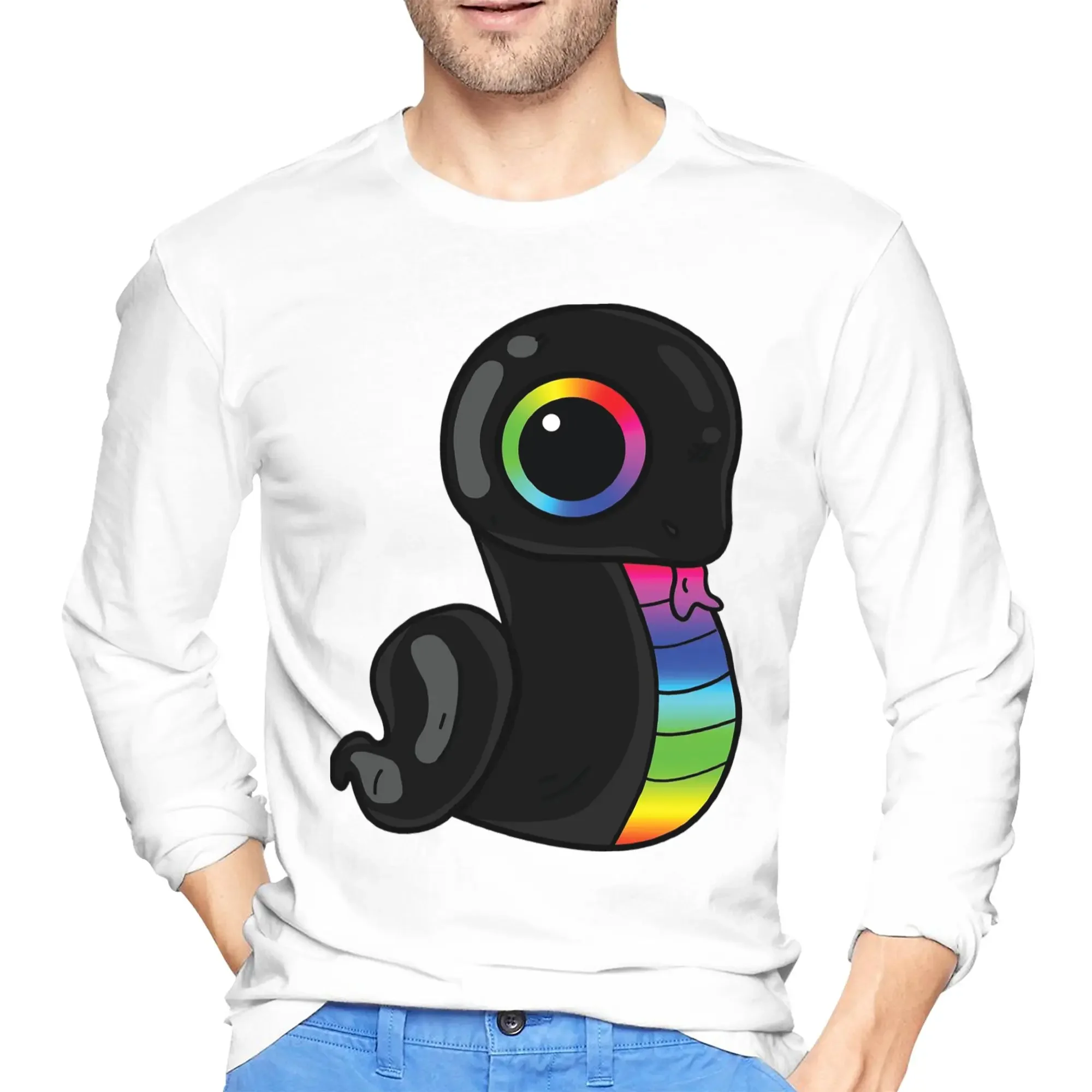 

Sneki Snek Fan Design Razer RGB Наклейка Мужская футболка с длинными рукавами Повседневные футболки с круглым вырезом Весенние и осенние мужские топы