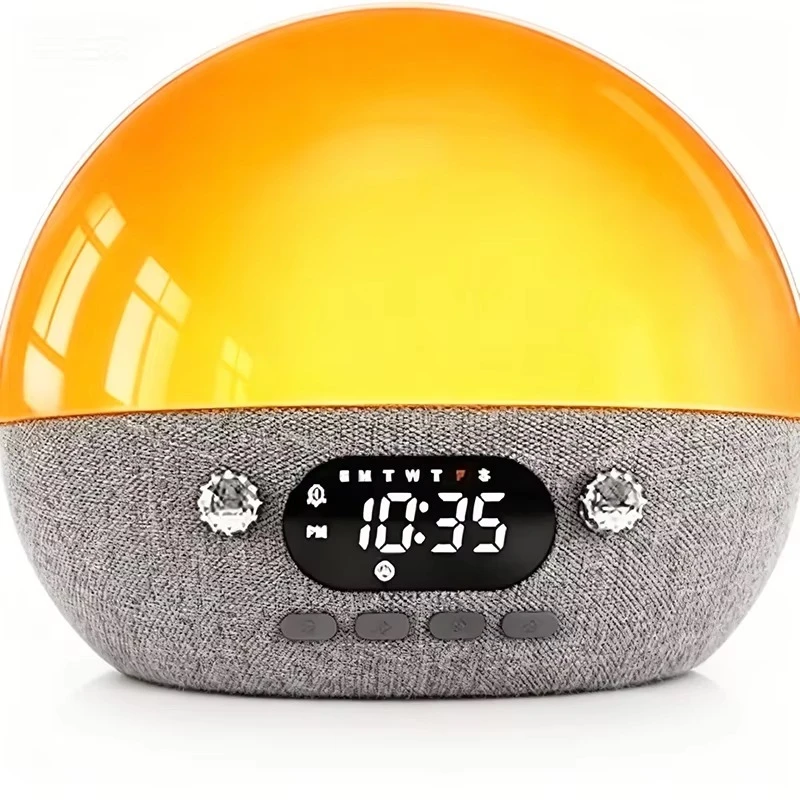 Bedside sunrise alarm clock wake-up light with progressive brightness sunrise light for sleep