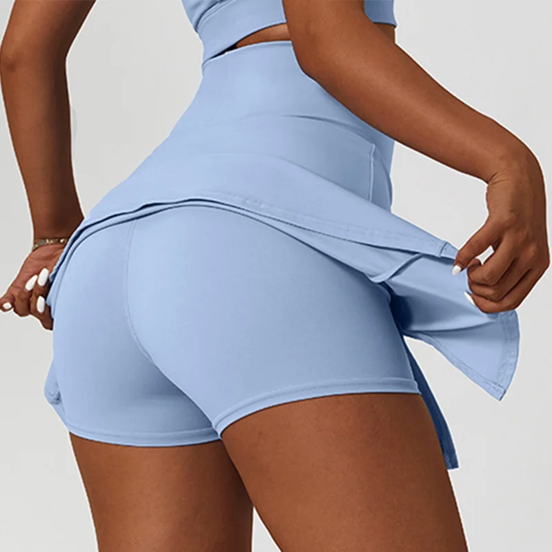 تنورة رياضية عالية الخصر من Cloud Rise للنساء، تنانير الجري والتنس للفتيات، شورت قصير للياقة البدنية، سريع الجفاف، ملابس جولف آمنة #3