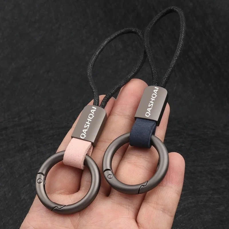 Genuine Leather Keychain Simple Lanyard Keyring for Qashqai J10 J11 Car Key Holder Key Cover Auto Keyring Accessories Gifts