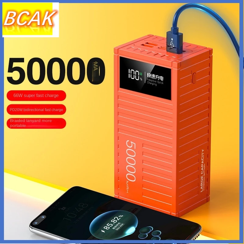 BCAK Outdoor power bank10000Mah20000mah 50000mah Wholesale 66w Portable Power Bank Fast Charge Mobile Phones Mobile Power Supply