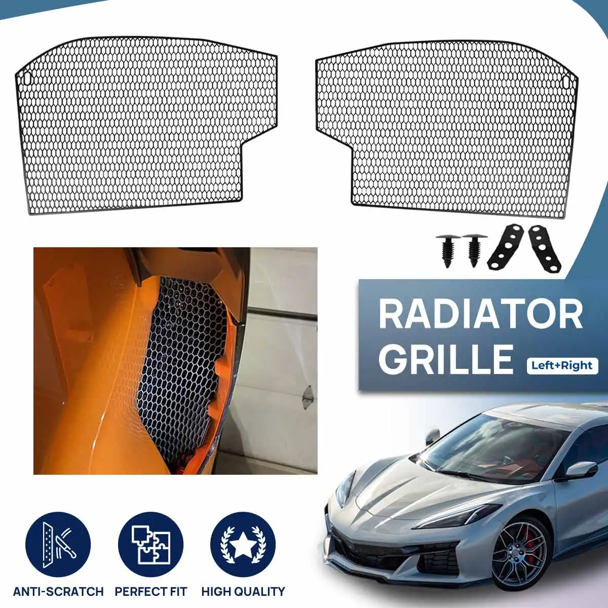

Side Air Intake Mesh Grille For Corvette C8 Z06 & E-Ray 2023+ Accessories SIDE INTAKE BLACK Mesh Grilles Auto Interior Parts