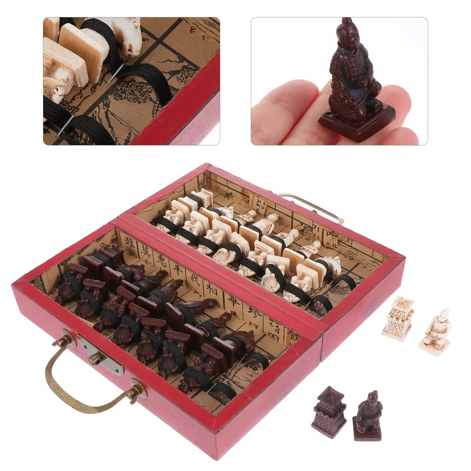 

1Set International Chess Folding Small Size Creative Portable Game Challenge Decorative Chess Craft for Family Kids